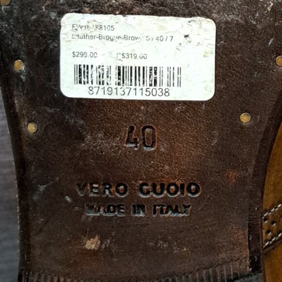 %Suitsupply Brown Brogue Size 40 / US 7 , Men Cap Toe Derby Shoes / D9 main image 8